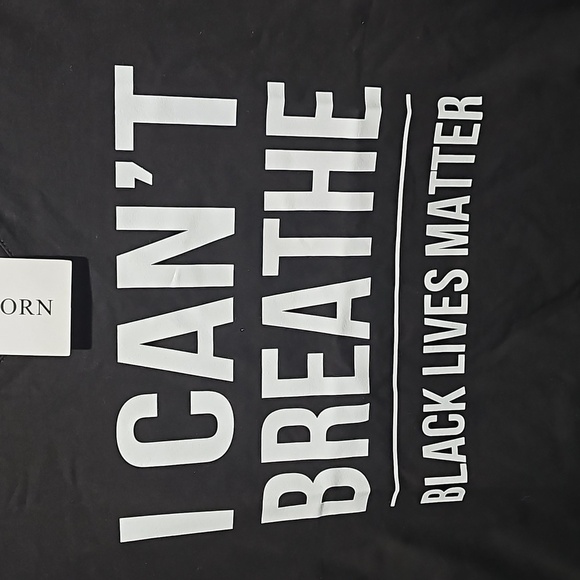 BLM Black Lives Matter I Can't Breathe V Neck Tee Shirt Size Small NWT - Picture 2 of 4